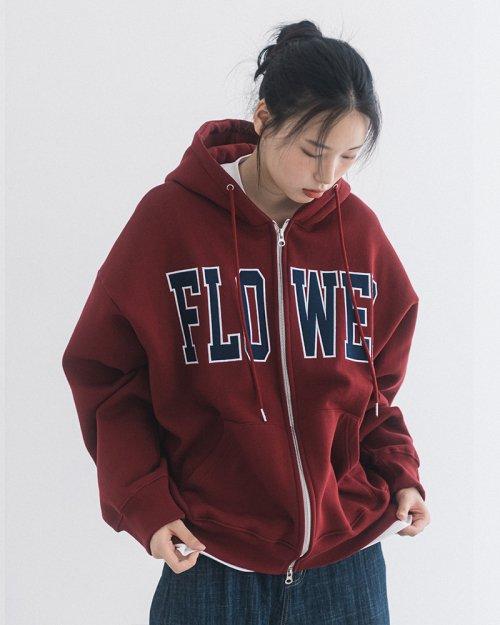 해비즘(HAVISM)  FLOWER ZIP UP HOOD(WINE) - 사이즈 & 후기 | 무신사