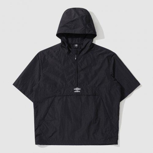 나일론메탈 반팔 후드 아노락 블랙(UO321CWT71)