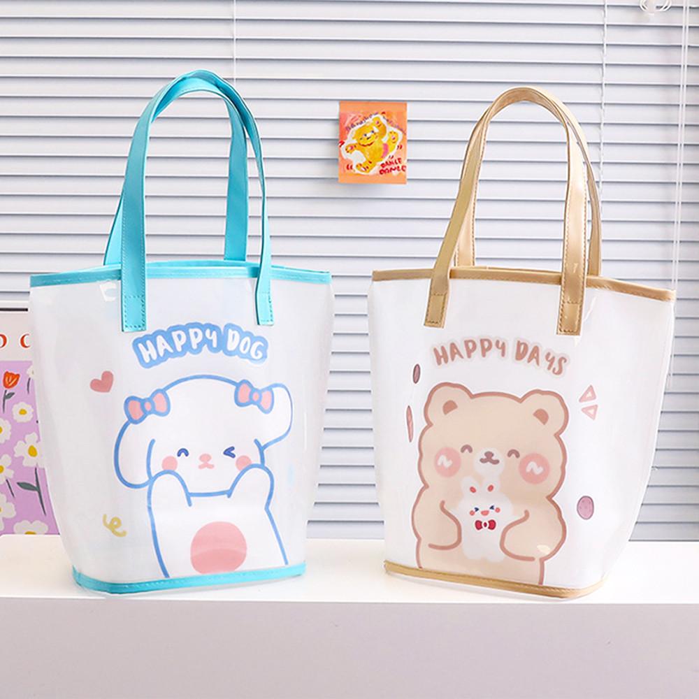 물놀이가방 투명 비치백 PVC 방수 에코백 메쉬 실내수영장가방