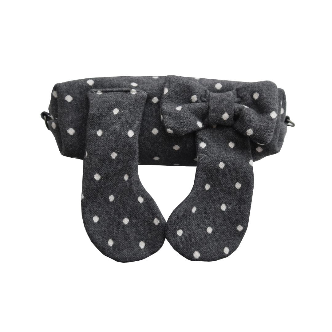 Bunny Pencil Case _ Dark Grey Dot