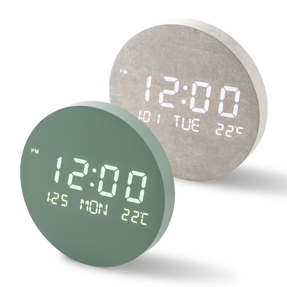 플라이토 문클락 인테리어 우드 벽걸이시계 거실 사무실 무소음 전자 LED 벽시계 집들이