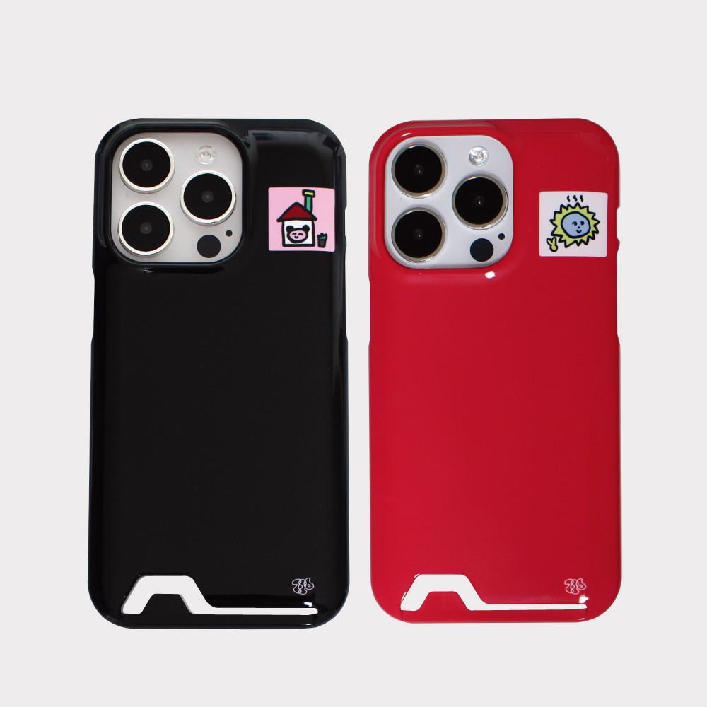 summer square phone case 네모패치 카드포켓 폰케이스 (2types)