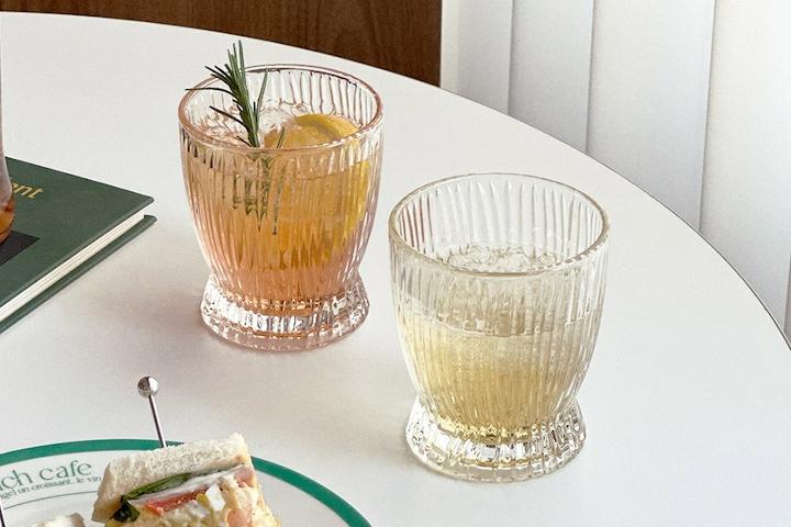 웨이스트 플리츠 유리컵 양주잔 스트레이트 술잔 280ml