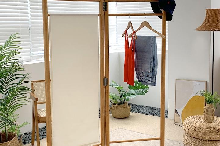 해비치 가벽 인테리어 원목 이동식 파티션 2단