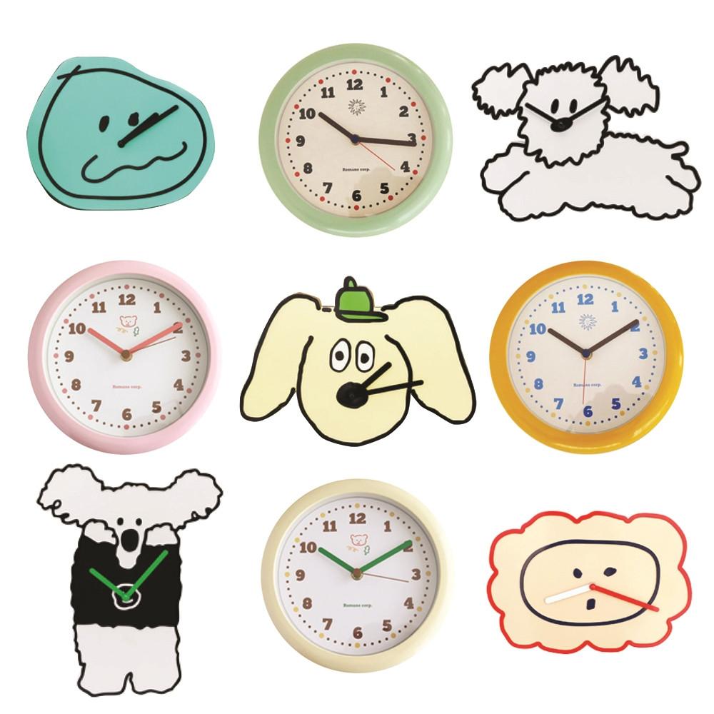 무소음 벽시계 로마네 귀여운 캐릭터 예쁜 아이방 인테리어 크리미