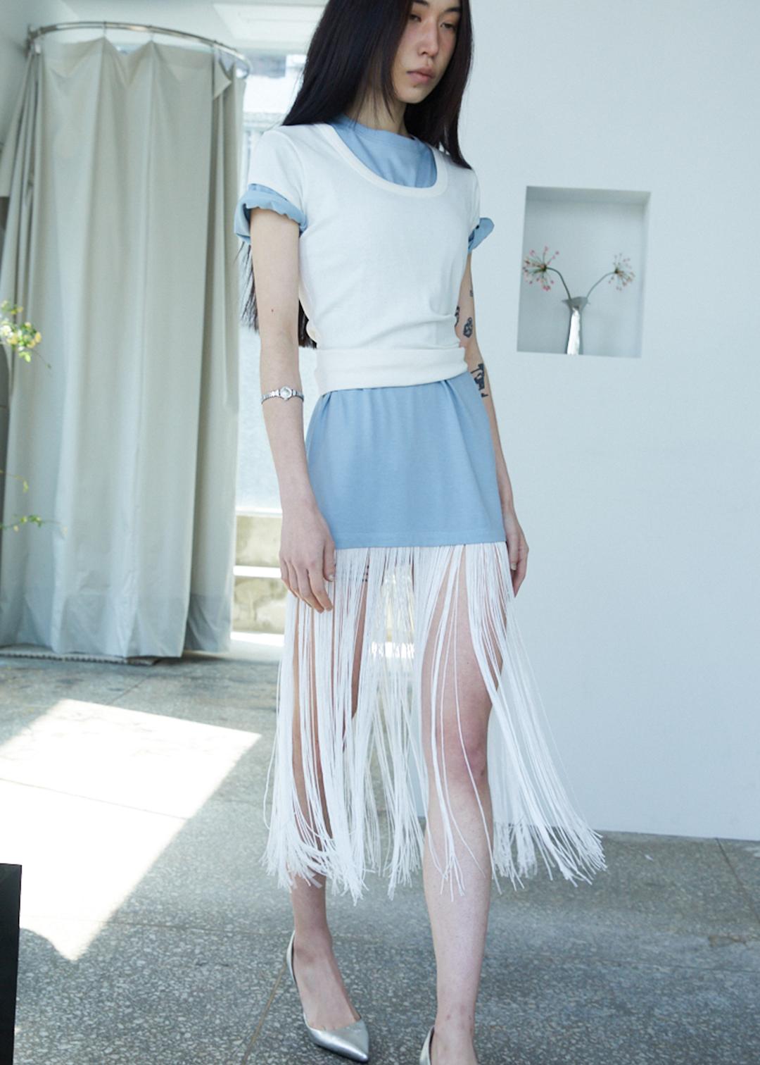 SHALE DRESS in dusty blue