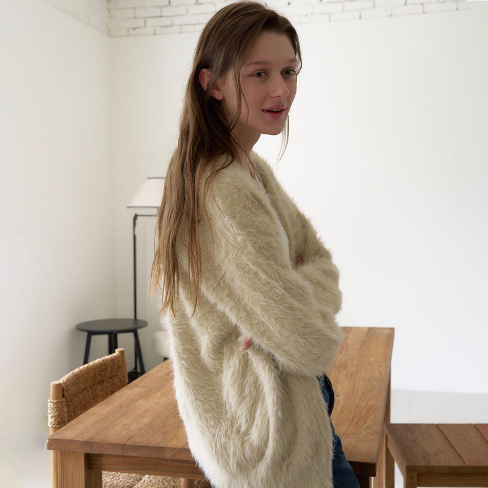 teddy pocket cardigan (ivory)