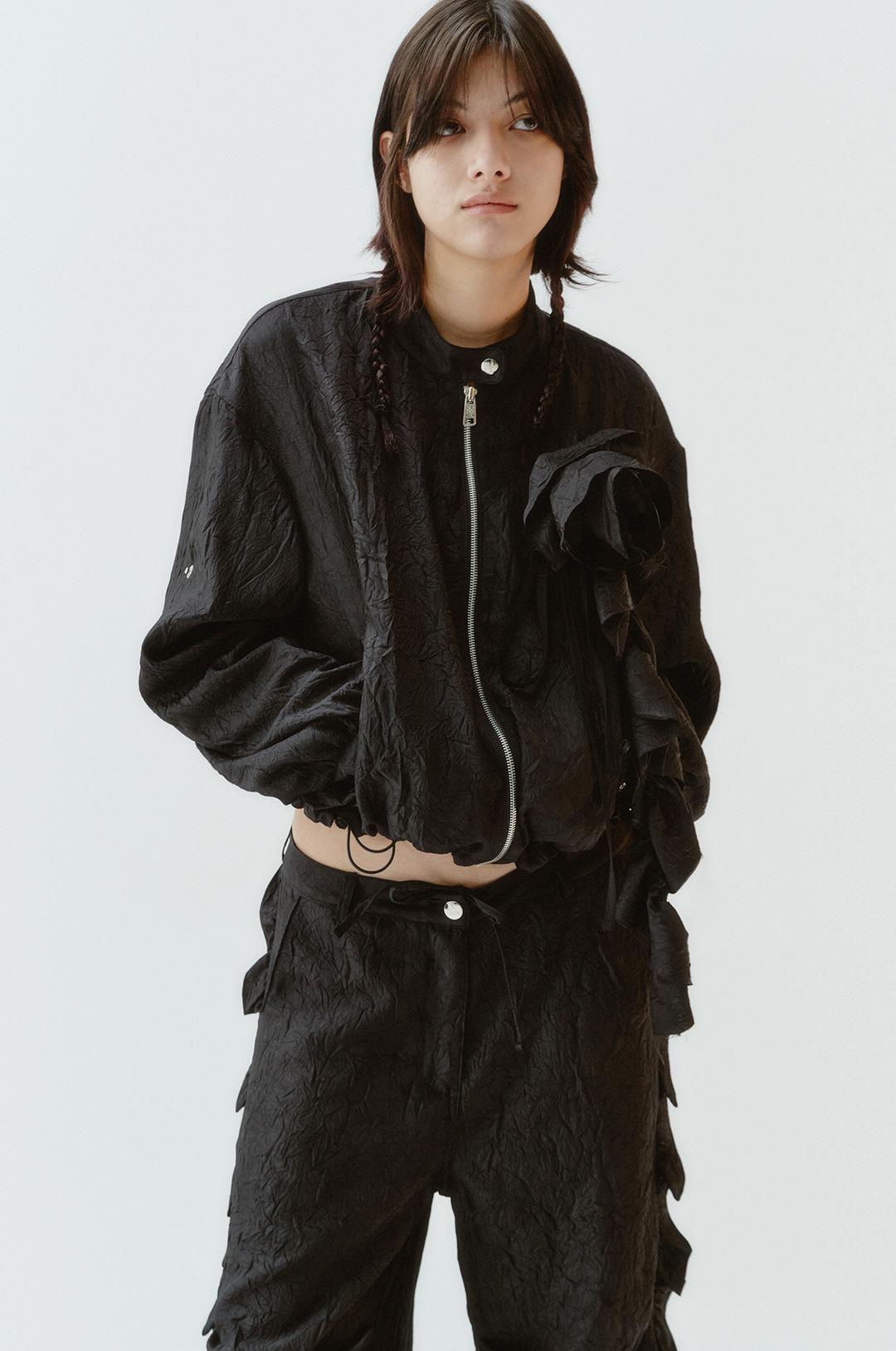 [Reorder 4월 12일 예약배송]G_CORSAGE CREASE JUMPER / BLACK