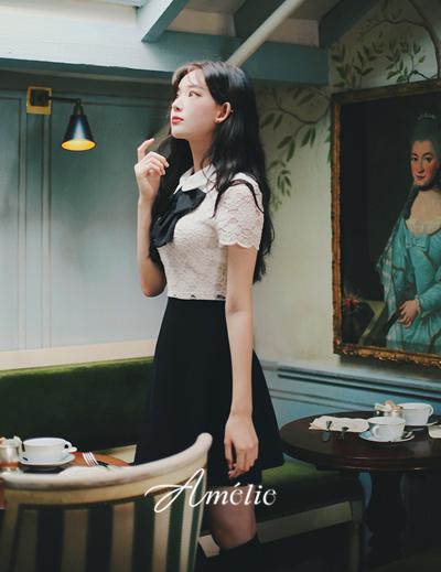 Pre-ss 7%.Amelie dress line.collar lace dress