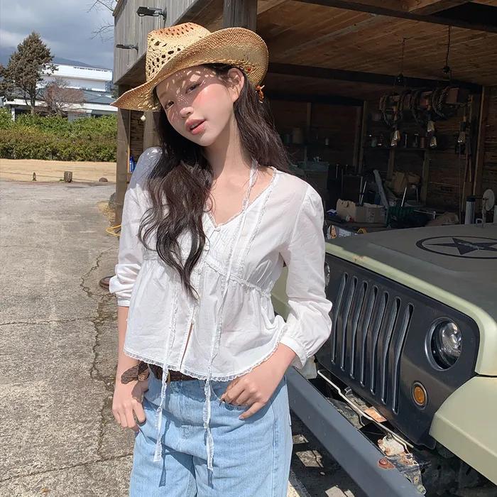 Renelle Lace Tie Blouse