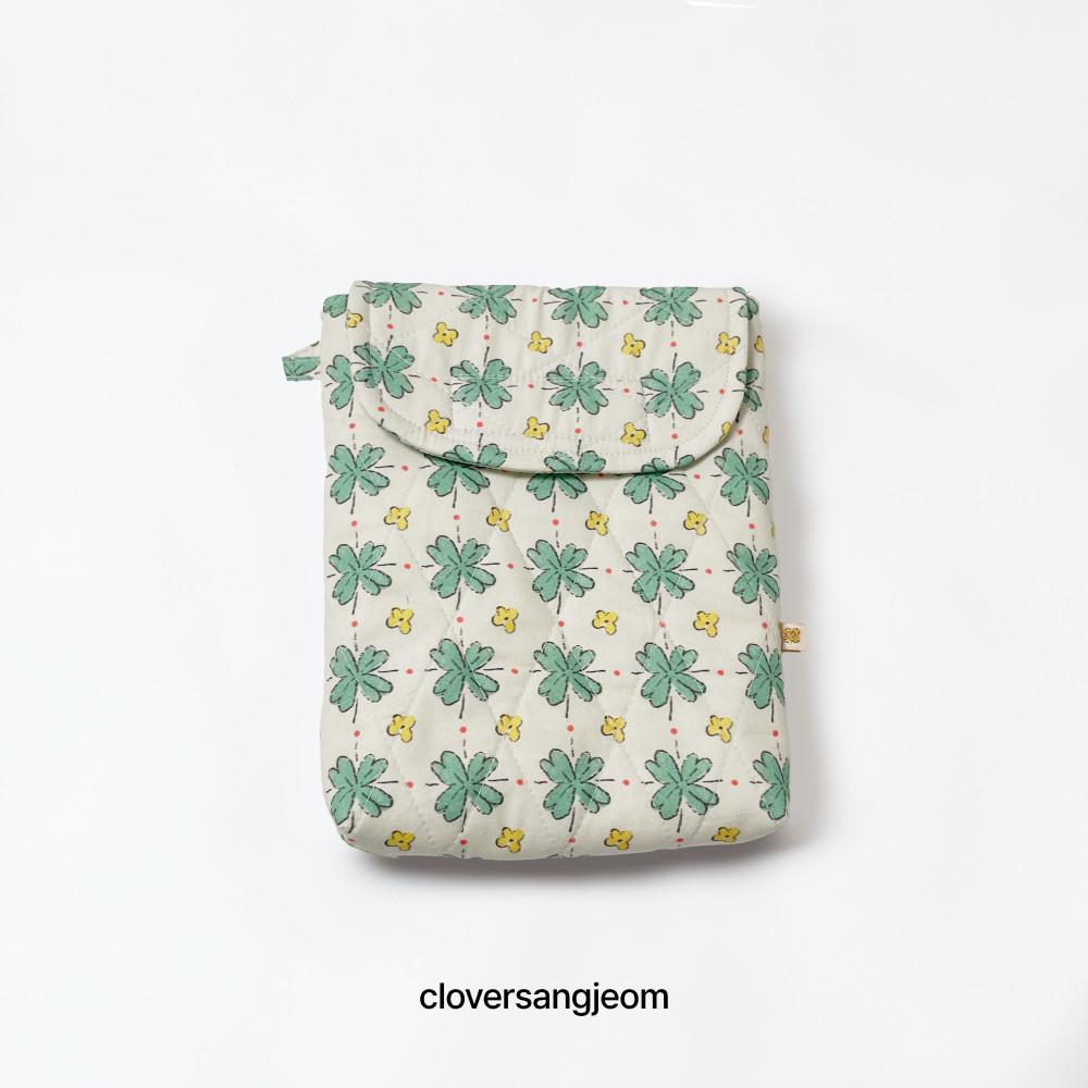 오닉스팔마 파우치 네잎클로버옐로 이북리더기 파우치 크레마 모티브  핸드메이드 오닉스페이퍼 리디페이퍼 오닉스리프