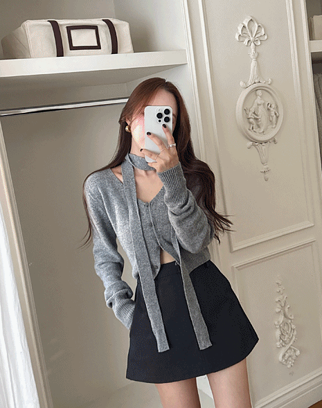 라라룸 트러플 타이 울 가디건 (울50)