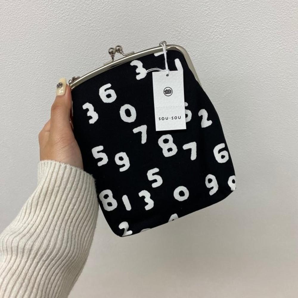 소우소우 가마구치백 숫자 패턴 미니백