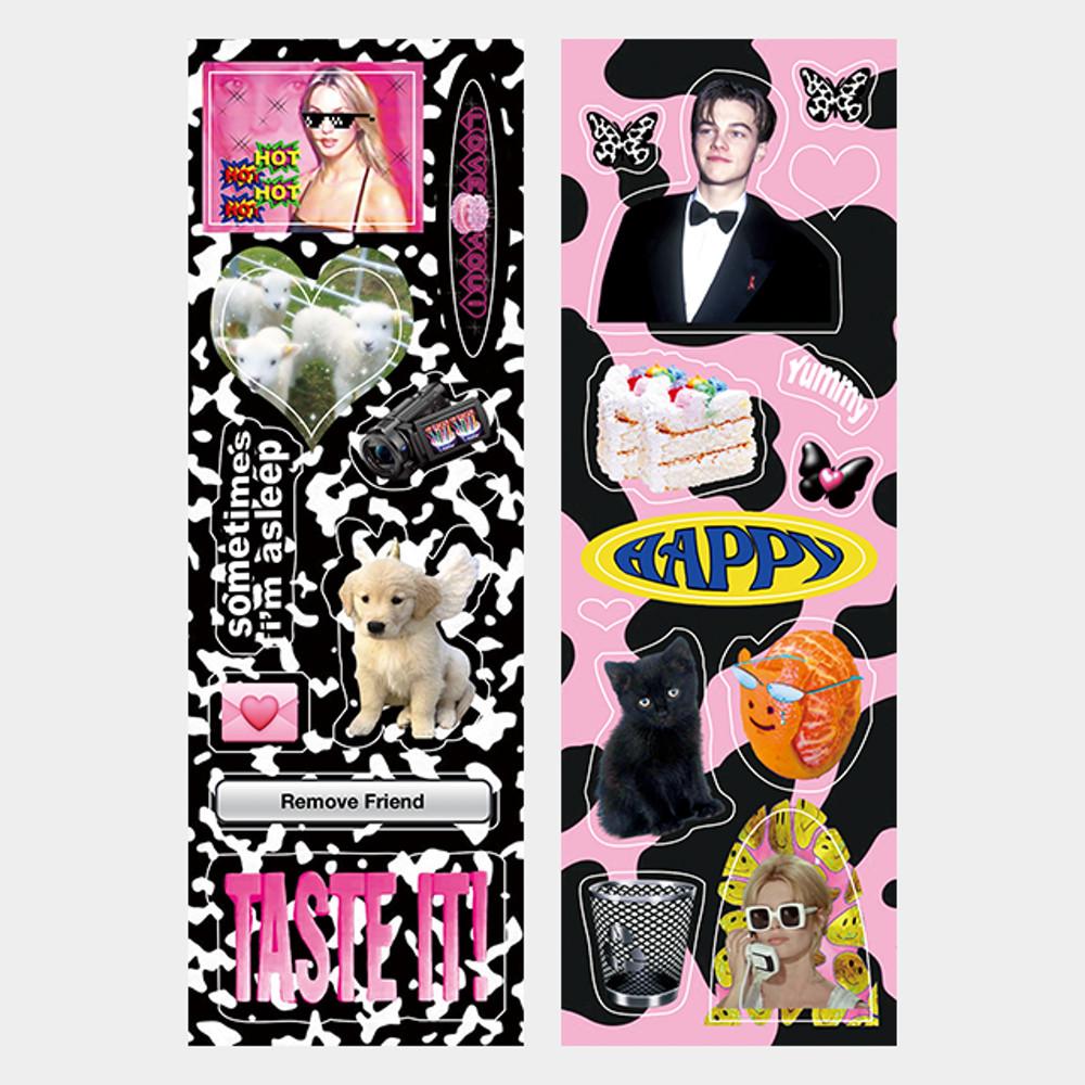 조각 홀로그램 씰스티커 2종 - 키치 스티커 감성