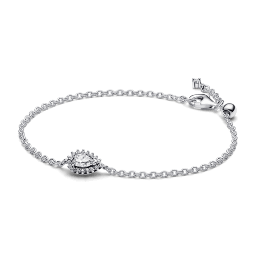 스파클링 페어 할로 체인 브레이슬릿