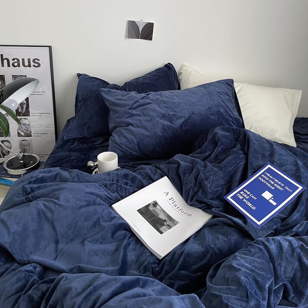 극세사이불 벨벳 플러시 겨울 배게 화이트 블루 싱글 슈퍼싱글 퀸 킹