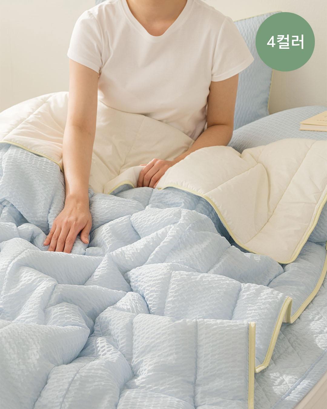 [시어서커X순면] 샤베트 듀얼 여름 차렵이불 침구세트 4color S/Q