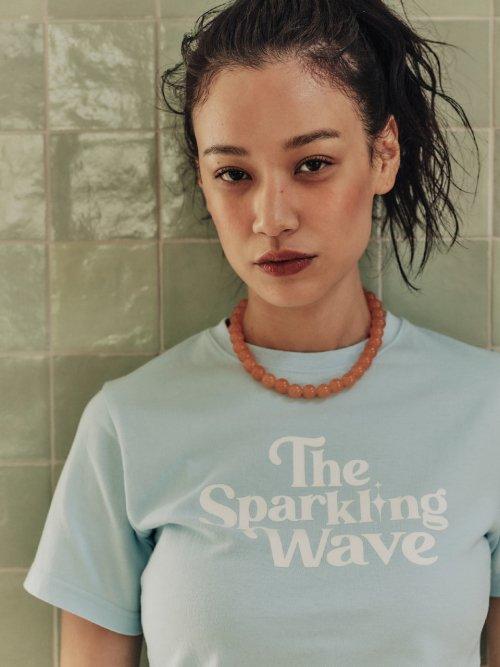 T.S.W Glitter Logo  T-Shirts Sky Blue