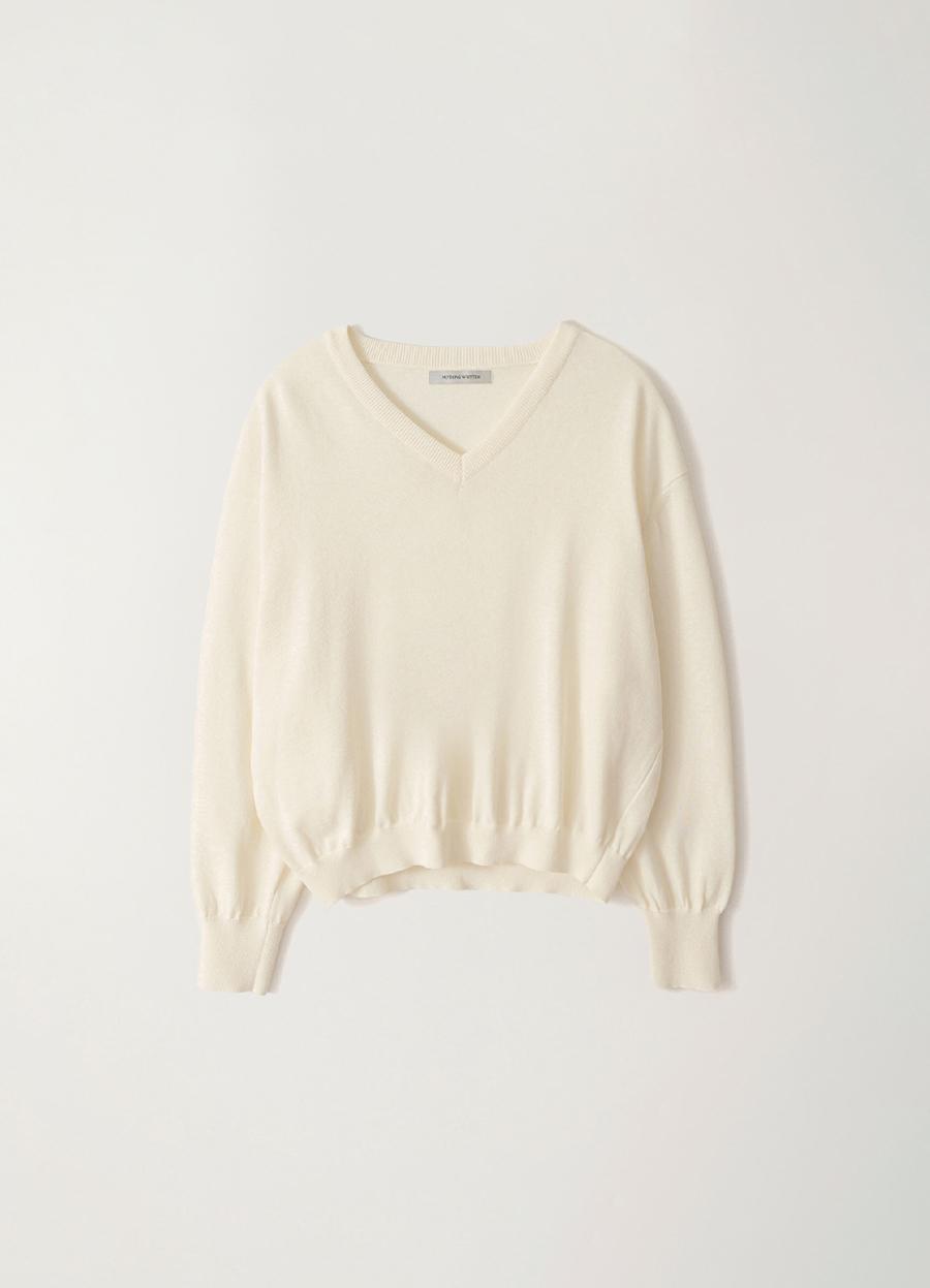 5TH / Pipley v-neck pullover (Ivory)