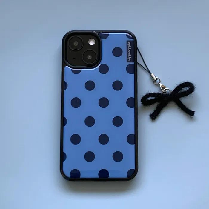 아이폰17시리즈/z플립7추가)Dot 블루 땡땡이 패턴 범퍼 폰케이스(에폭시/글래스/맥세이프)