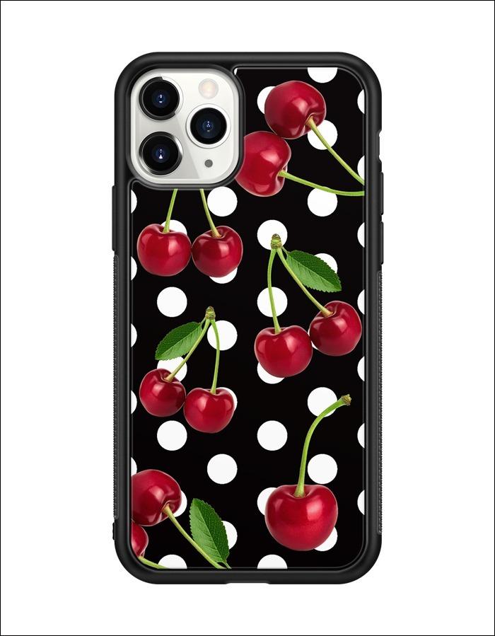 yippee dot cherry acrylic bumper case (black)