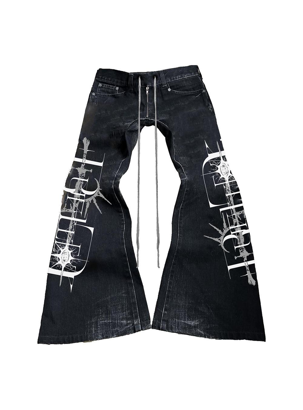 Flare Graffiti Denim Pants