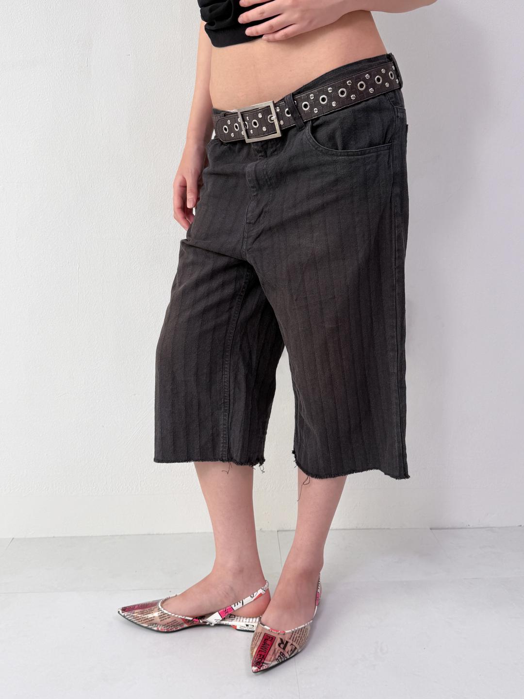 483. Stripe denim shorts