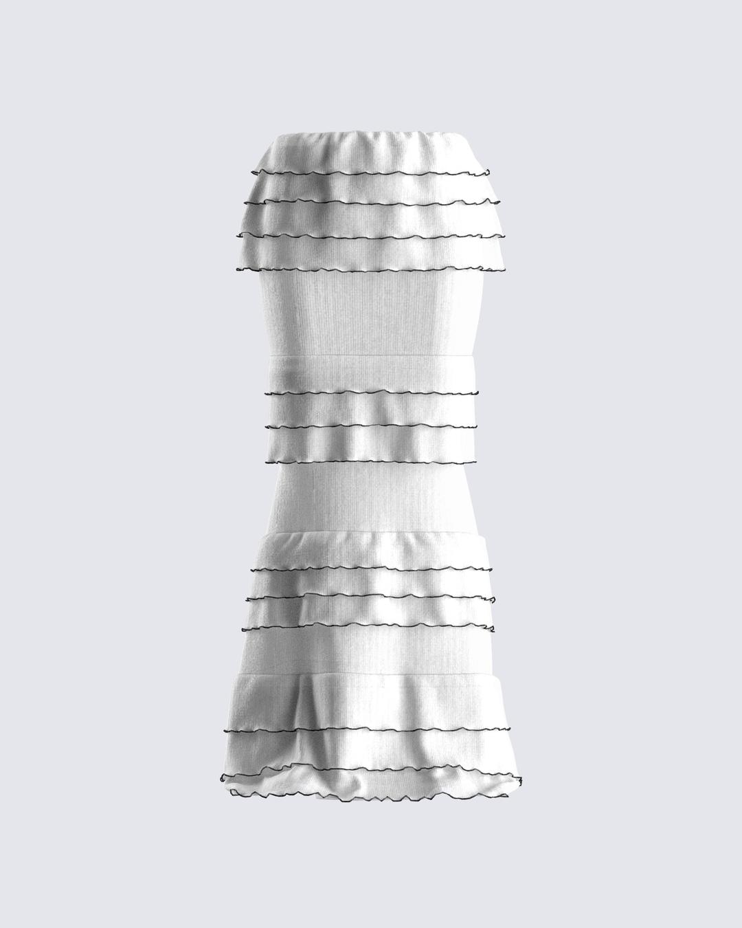 Toman White Tiered Maxi Skirt - XS