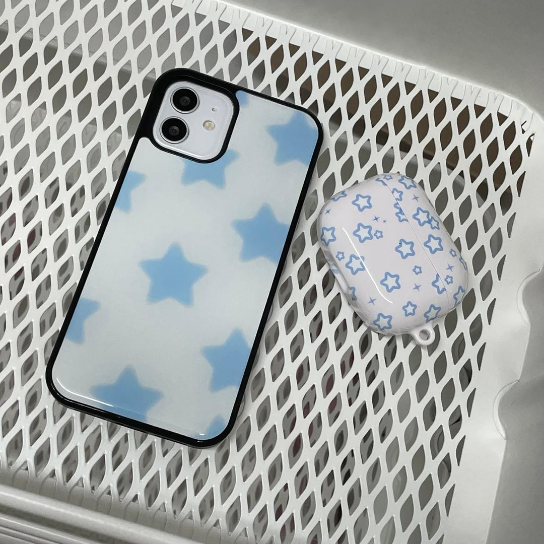 blue star flutter magsafe glass case