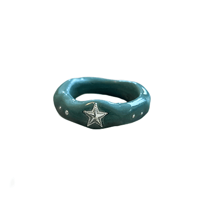 [viviflo] silver star ring_blue / 비비플로링