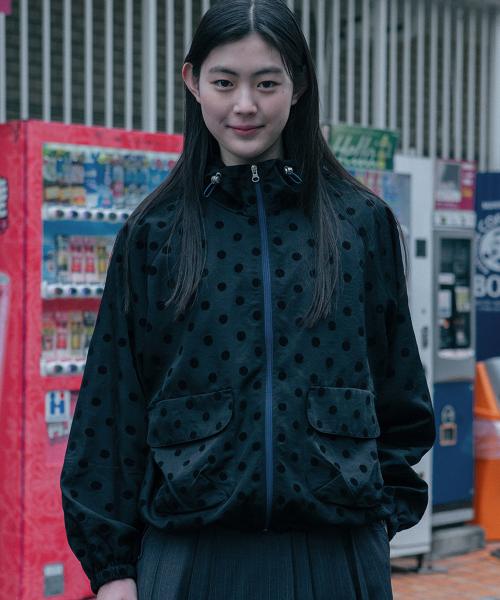 오헤시오(OHESHIO)  dot frill hooded windbreaker jumper (black) - 사이즈 & 후기 | 무신사