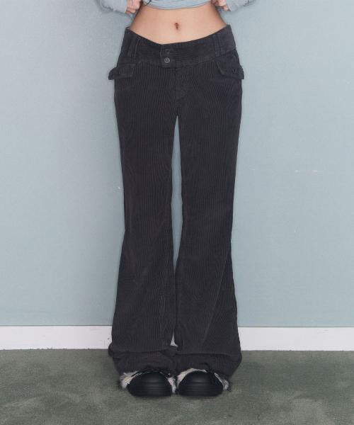 FLOWER LOW CODUROY PT CHARCOAL