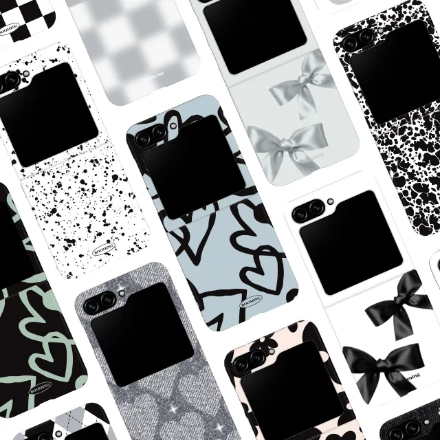 Z플립 케이스 블랙에디션 슬림하드 폰케이스 갤럭시 제트플립5 /4 /3 /2 /1 지플립 휴대폰 핸드폰 케이스 우정 커플 친구 생일 선물 NFC 교통카드 무선충전 인식가능