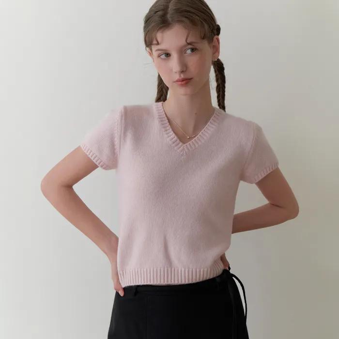 Fav half v knit (pink)