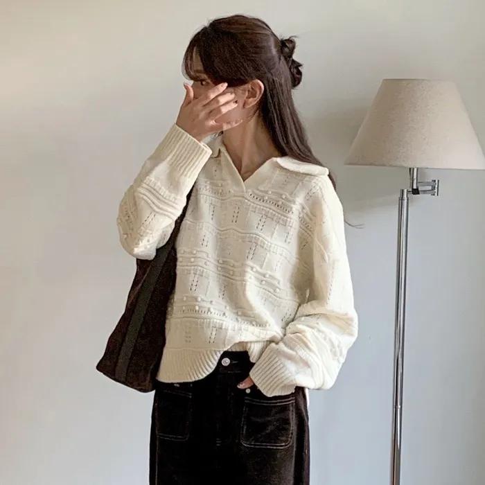 램스울 스트라이프 카라 니트_2COLORS