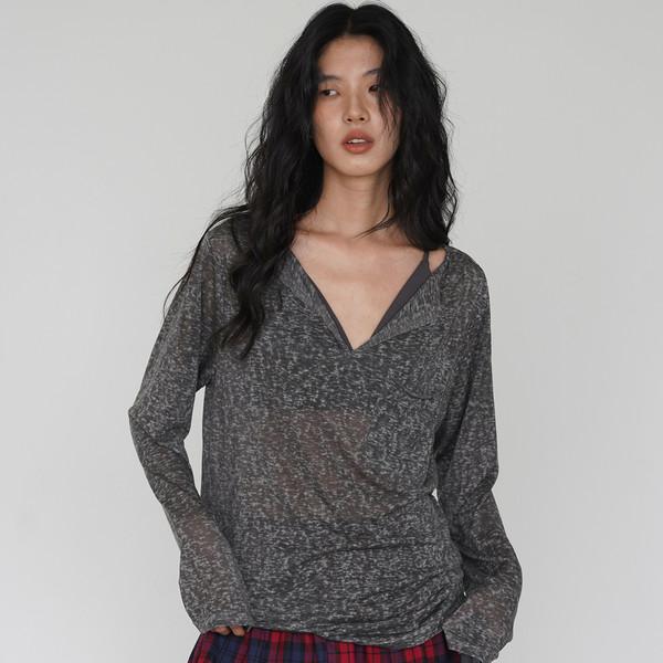 V-neck Sheer T-shirt