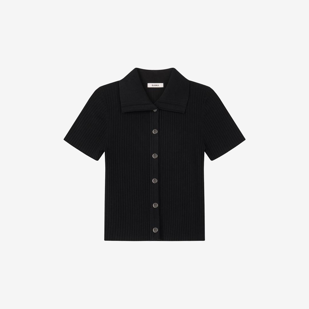 하프 크롭 니트 가디건 (블랙)