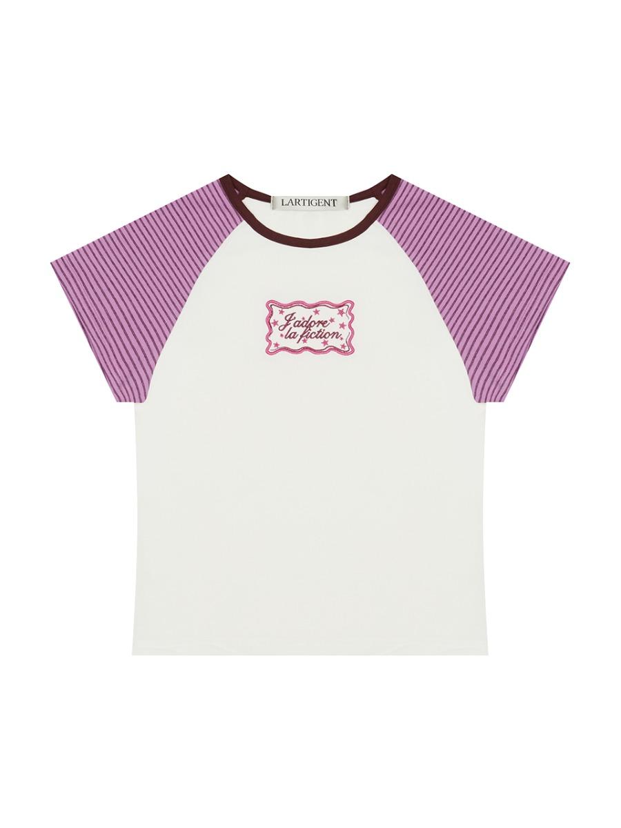 L18 STRIPED RAGLAN T-SHIRT(PINK)