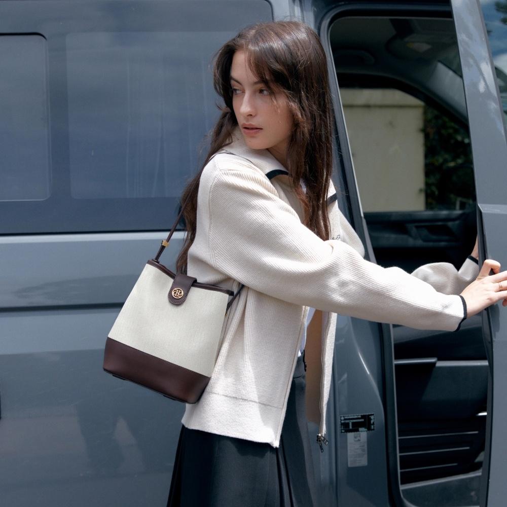 town bag (bucket shoulder) - brown
