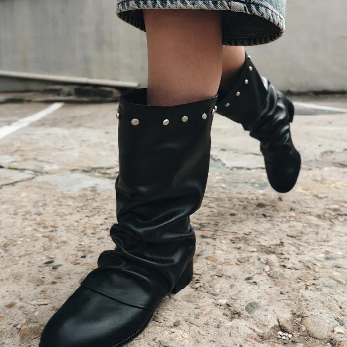 [즉시배송] STUD WHISPER BOOTS [BLACK]