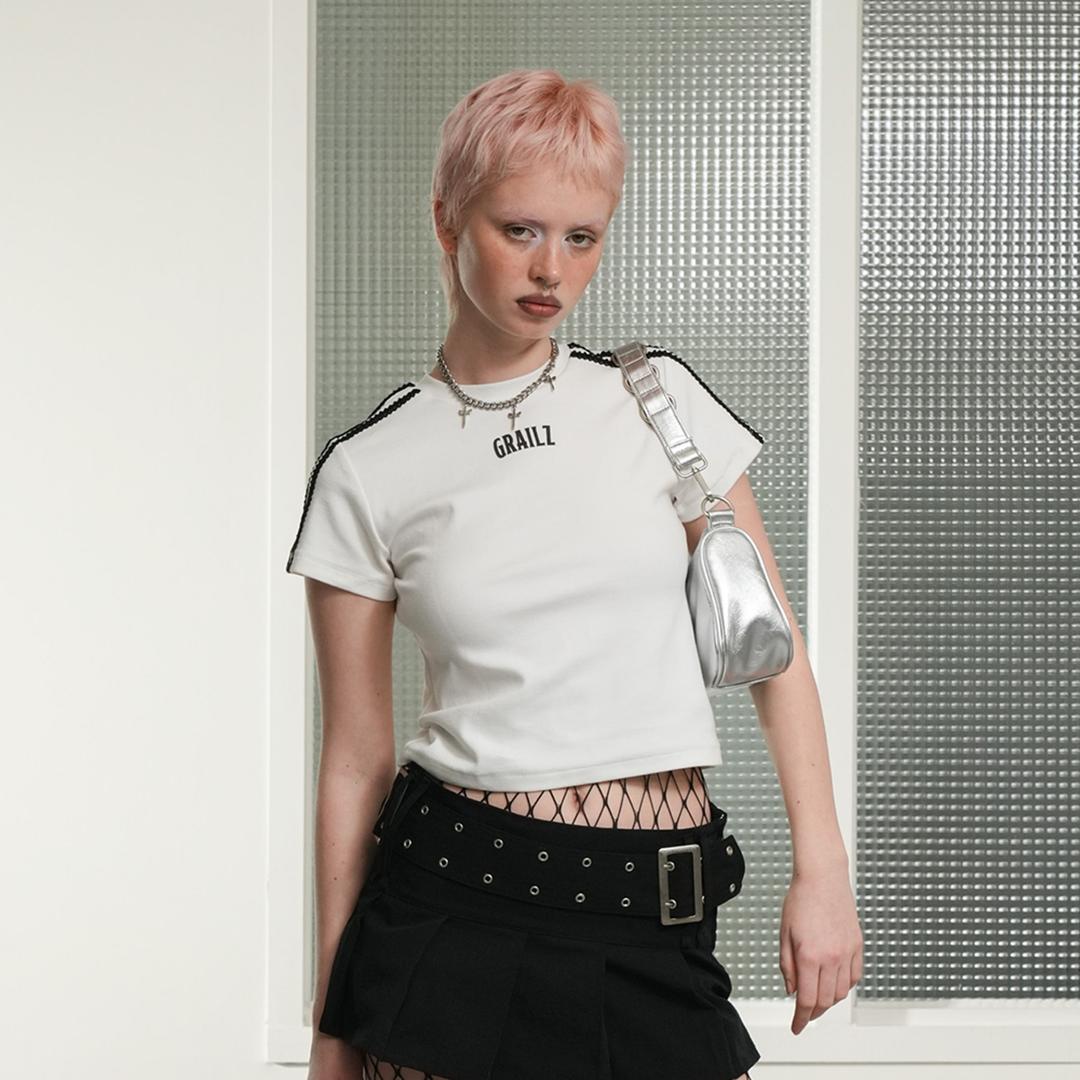 [5월 17일 예약발송] GR LACE CROP T-SHIRTS [WHITE]