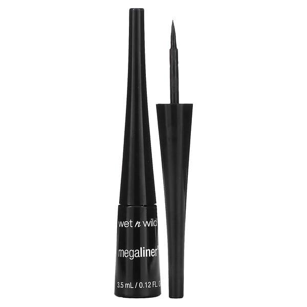 wet n wild, MegaLiner 리퀴드 아이라이너, 블랙, 0.12fl oz(3.5ml)
