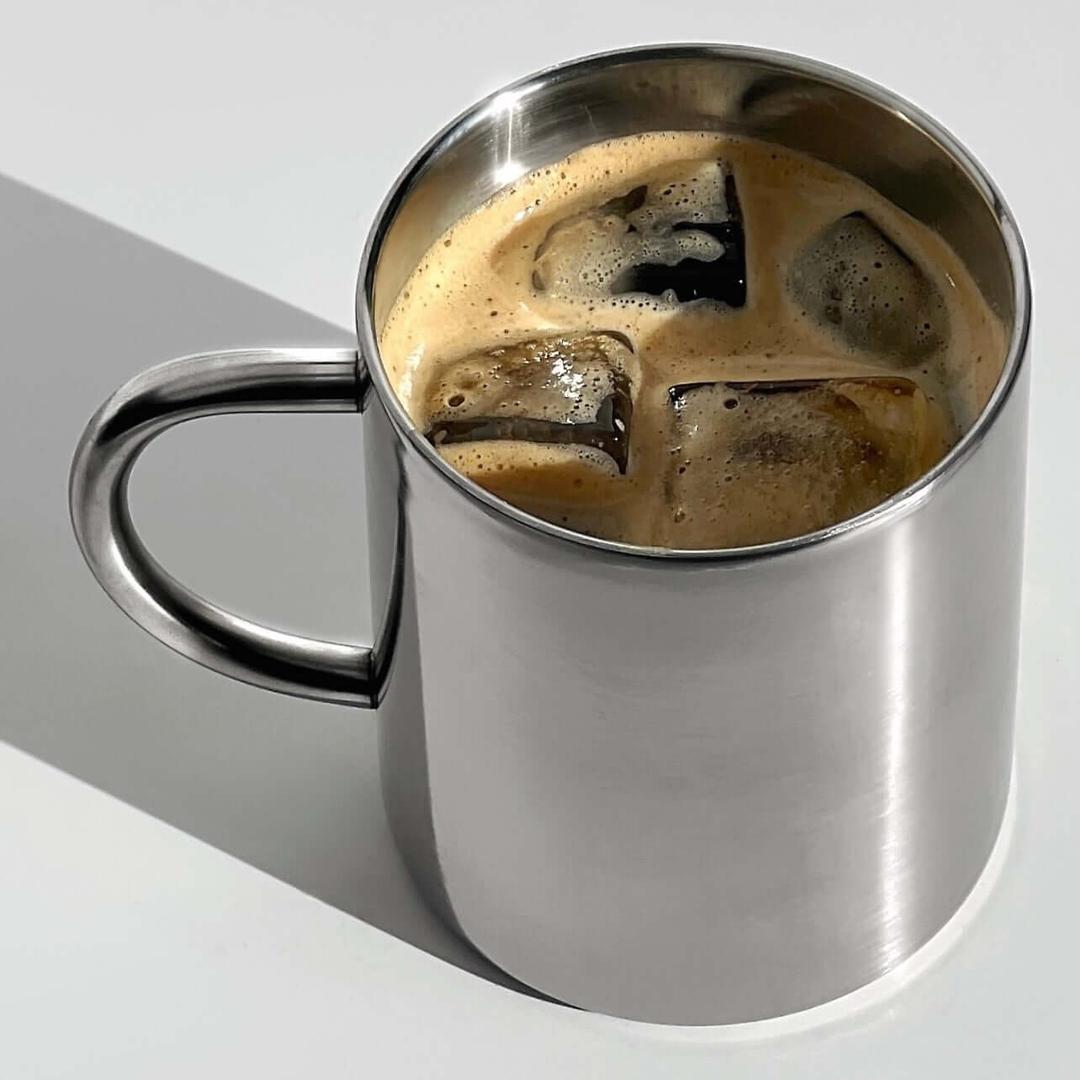 Double-Layer Glossy Stainless Steel Cups