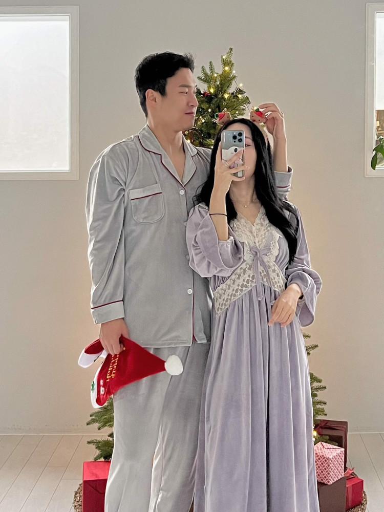 프리미엄 밍크수면잠옷 극세사커플잠옷 수면원피스