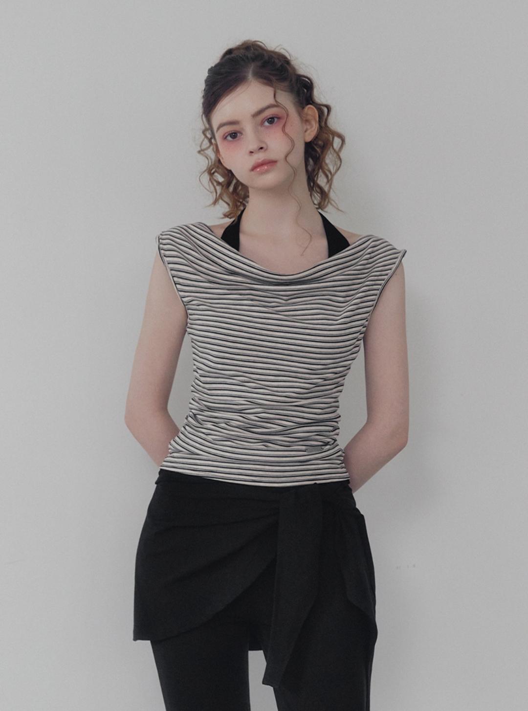 [온라인단독] 에들런 홀터 레이어드 티셔츠