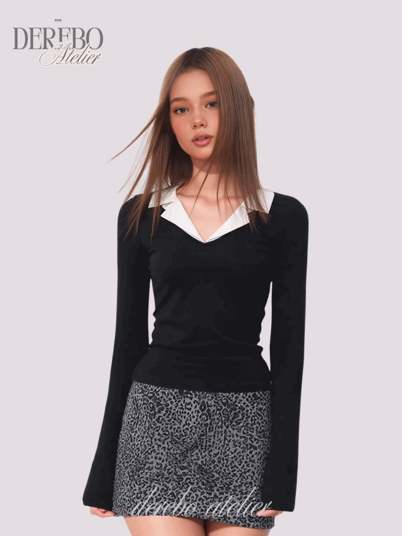 Sera V-neck collar long-sleeve t-shirt 세라 브이넥 칼라 긴팔 티