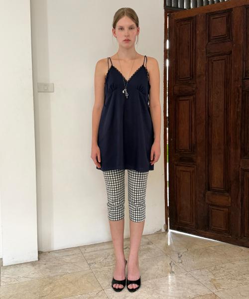 Lace Flared Mini Dress (Navy)
