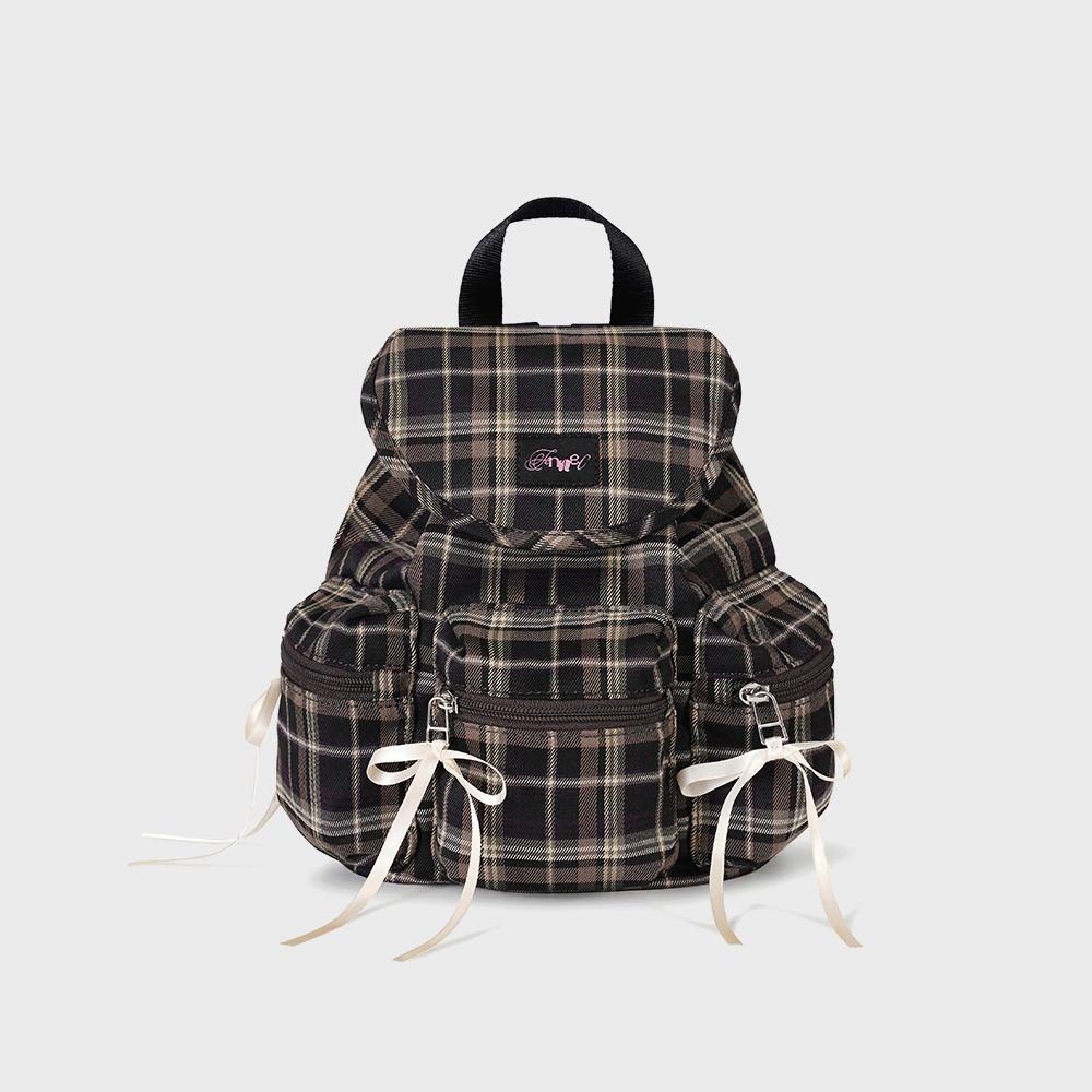 [29CM 단독] BERRY POCKET BACKPACK - CHECK BROWN