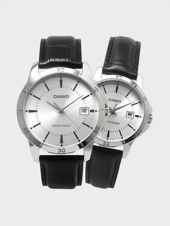 [CASIO] 텐피엠 카시오 커플가죽시계 V004 블랙화이트