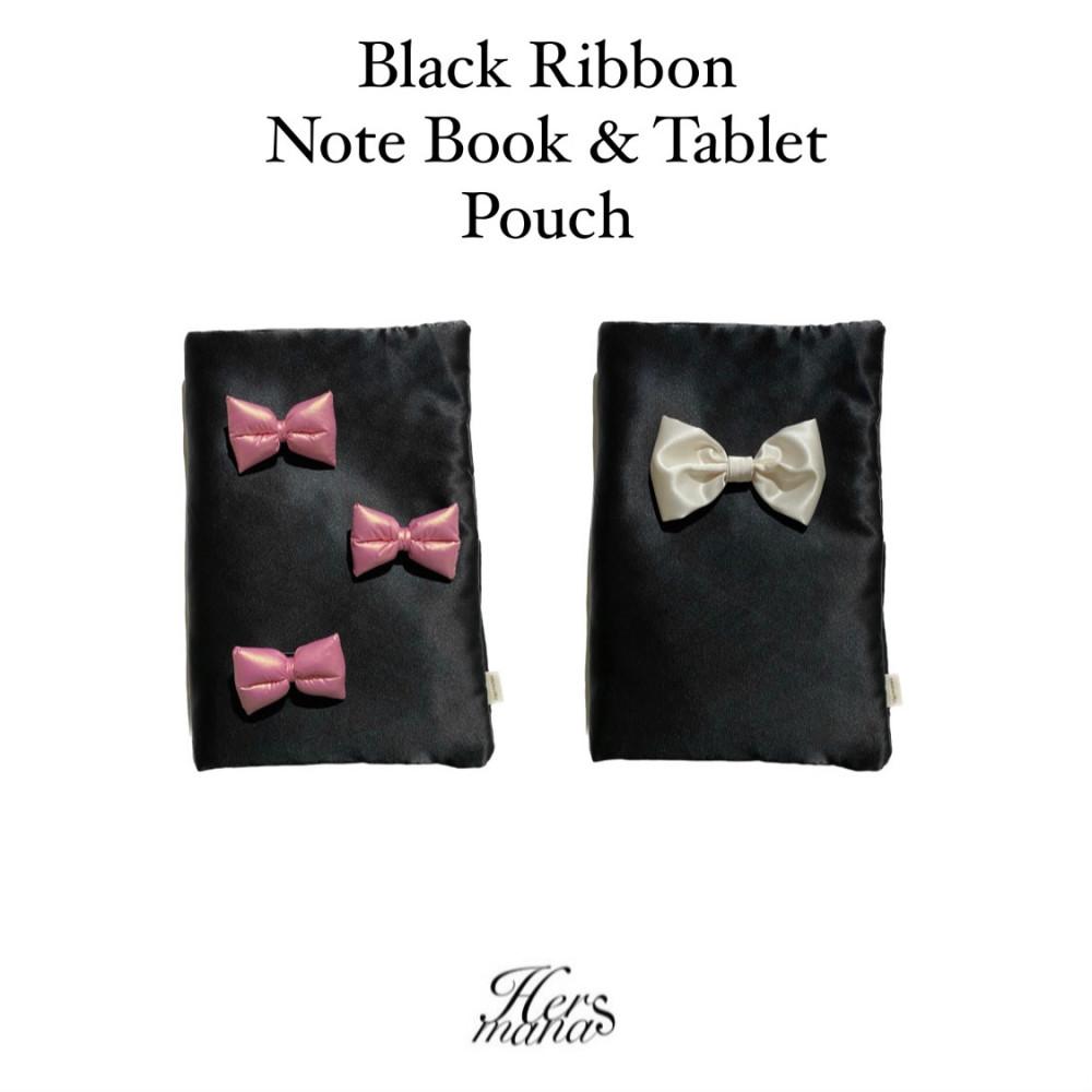 [에르마나스] 자체제작 발레코어 블랙 리본 노트북 아이패드 갤럭시탭 테블릿 파우치